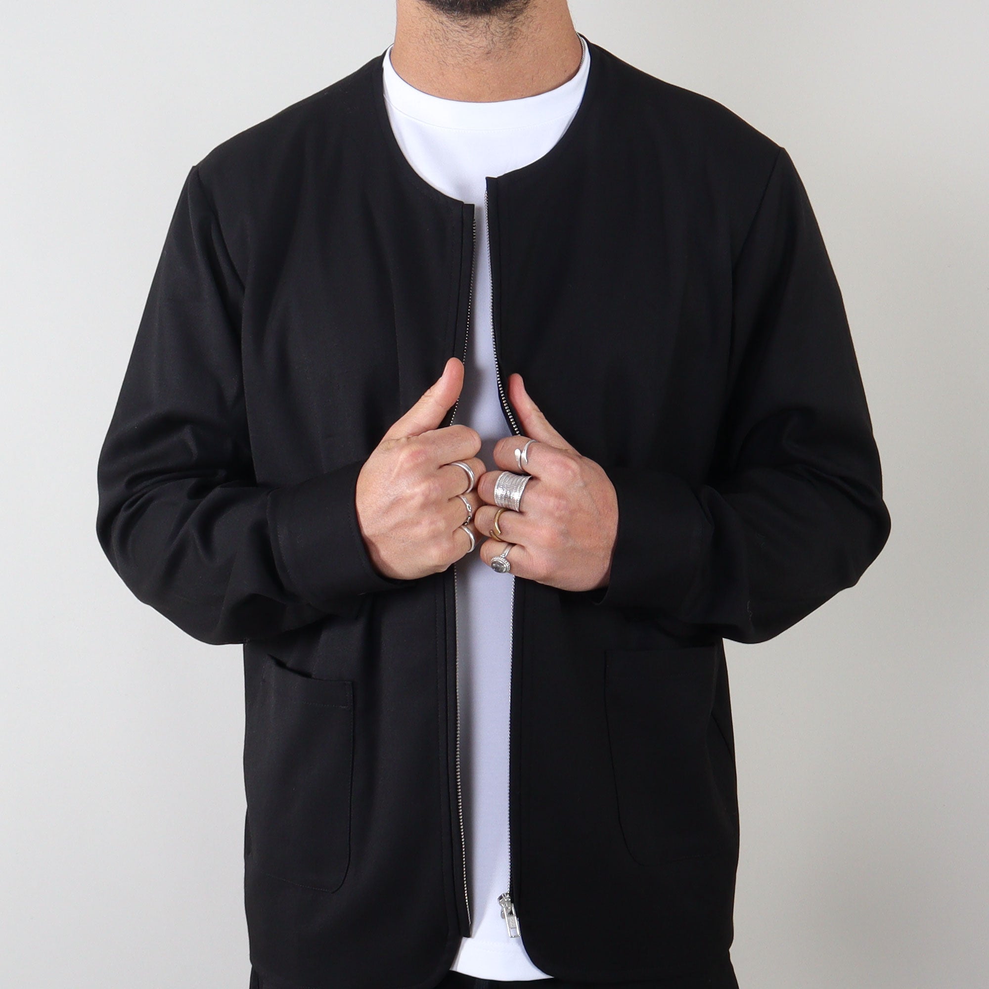 PRJCT Heavy blazer zip black