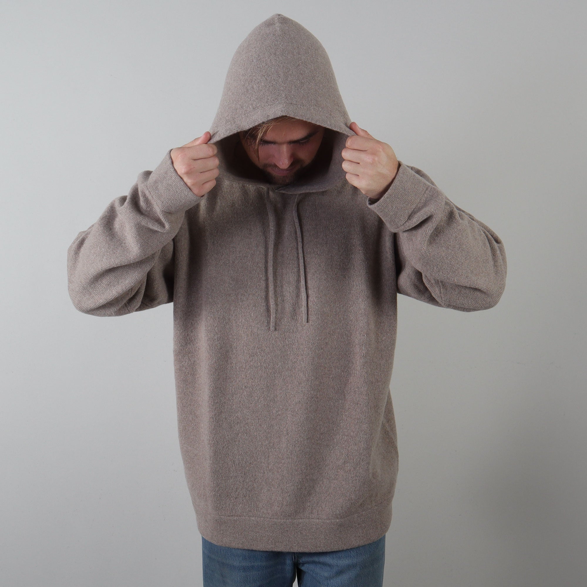 PRJCT Cashmere oversized hoodie beige