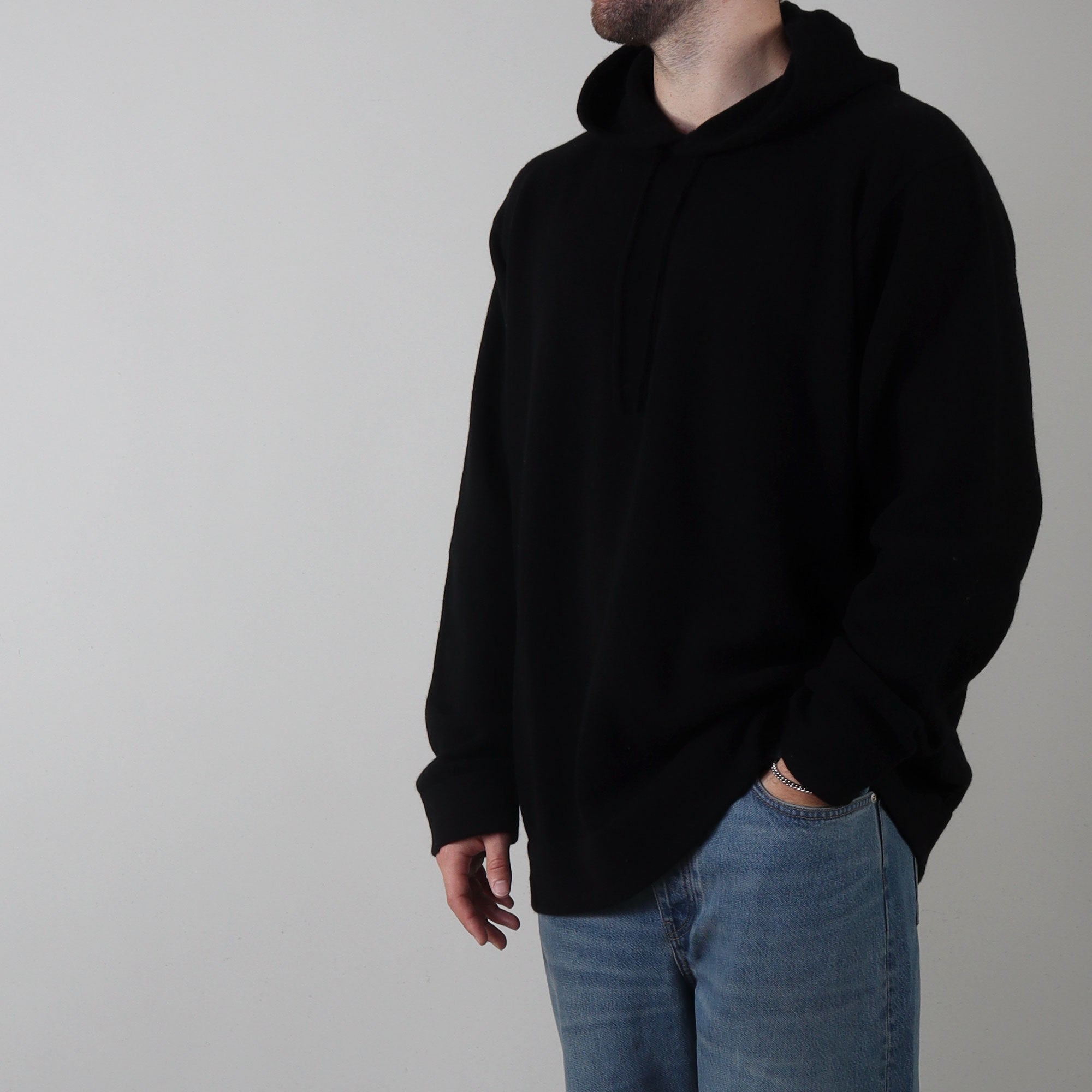 PRJCT Cashmere oversized hoodie black