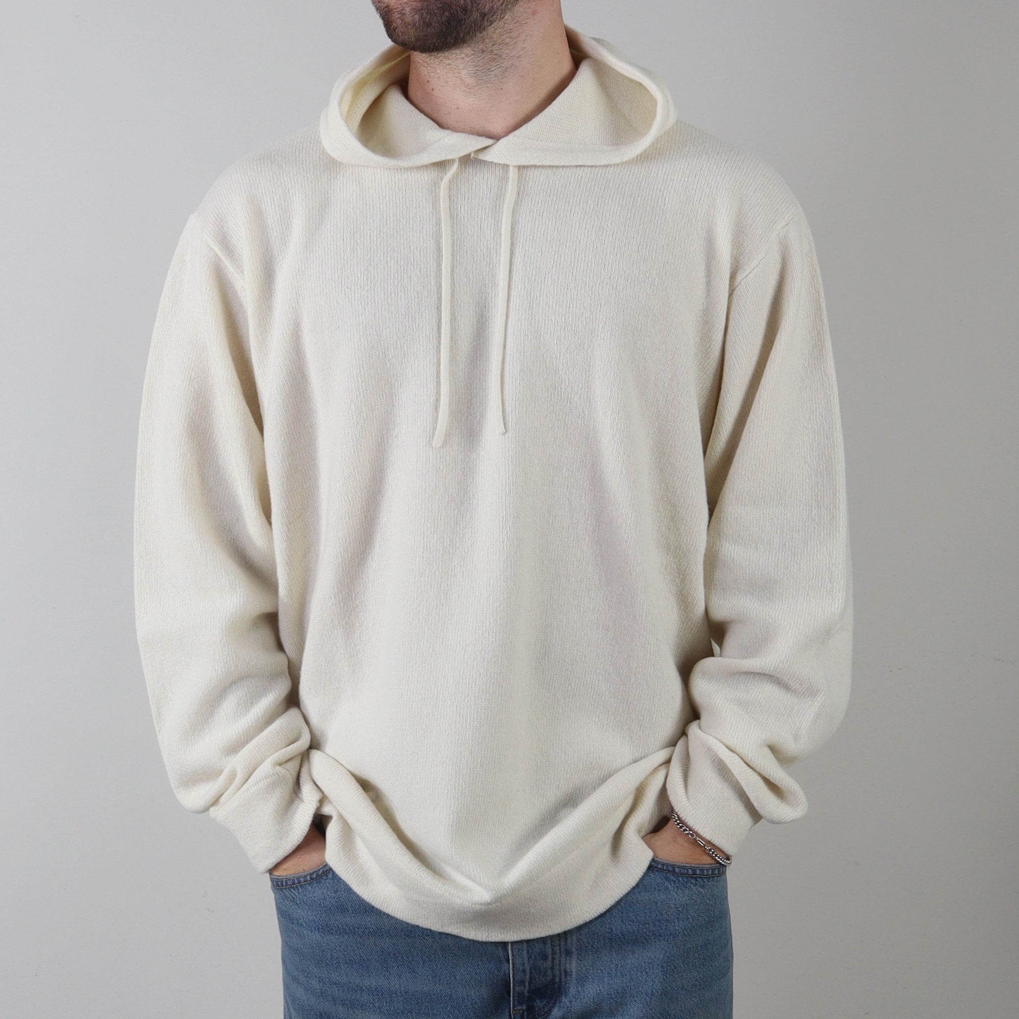 PRJCT Cashmere oversized hoodie off white