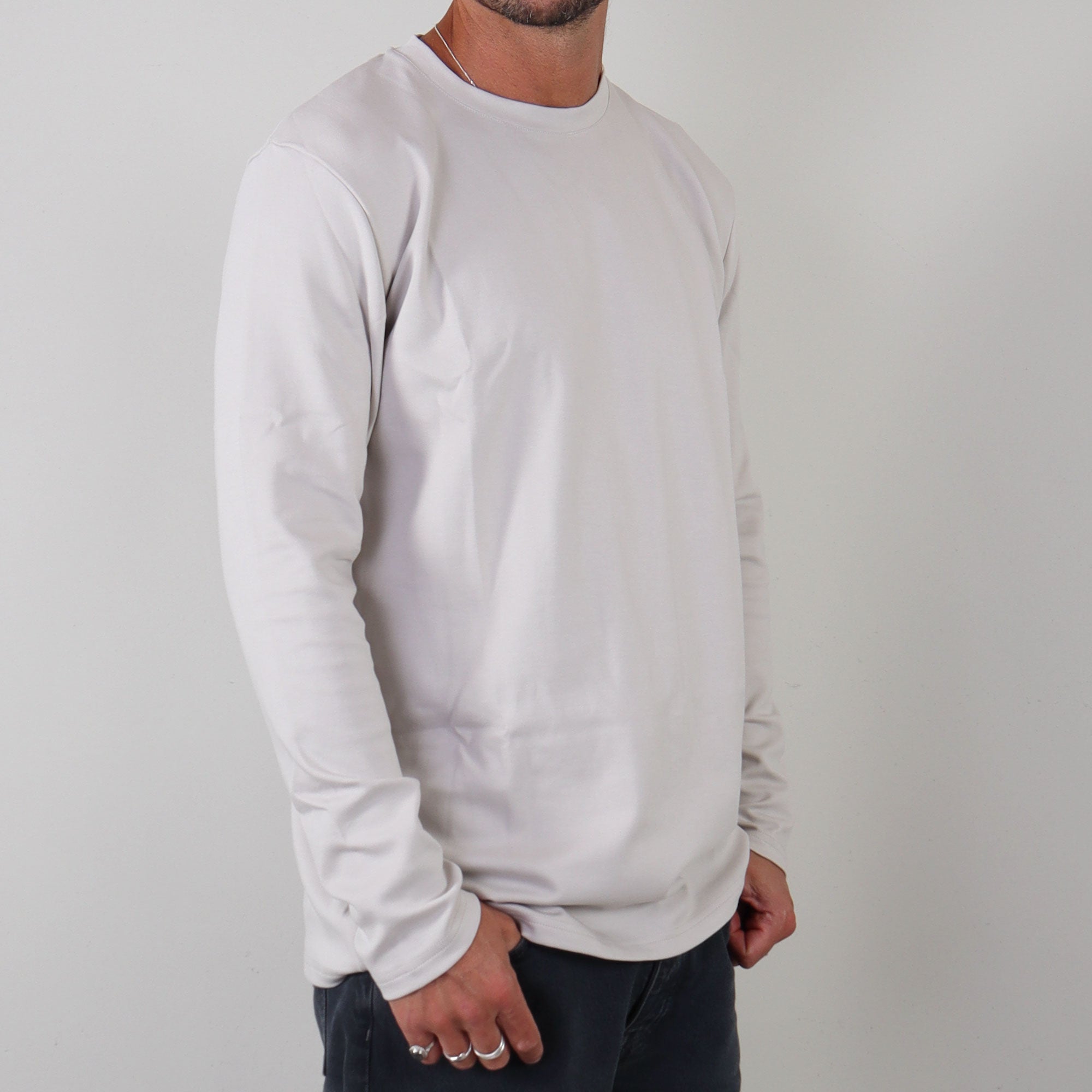 Essential Basic Tee long sleeve light grey