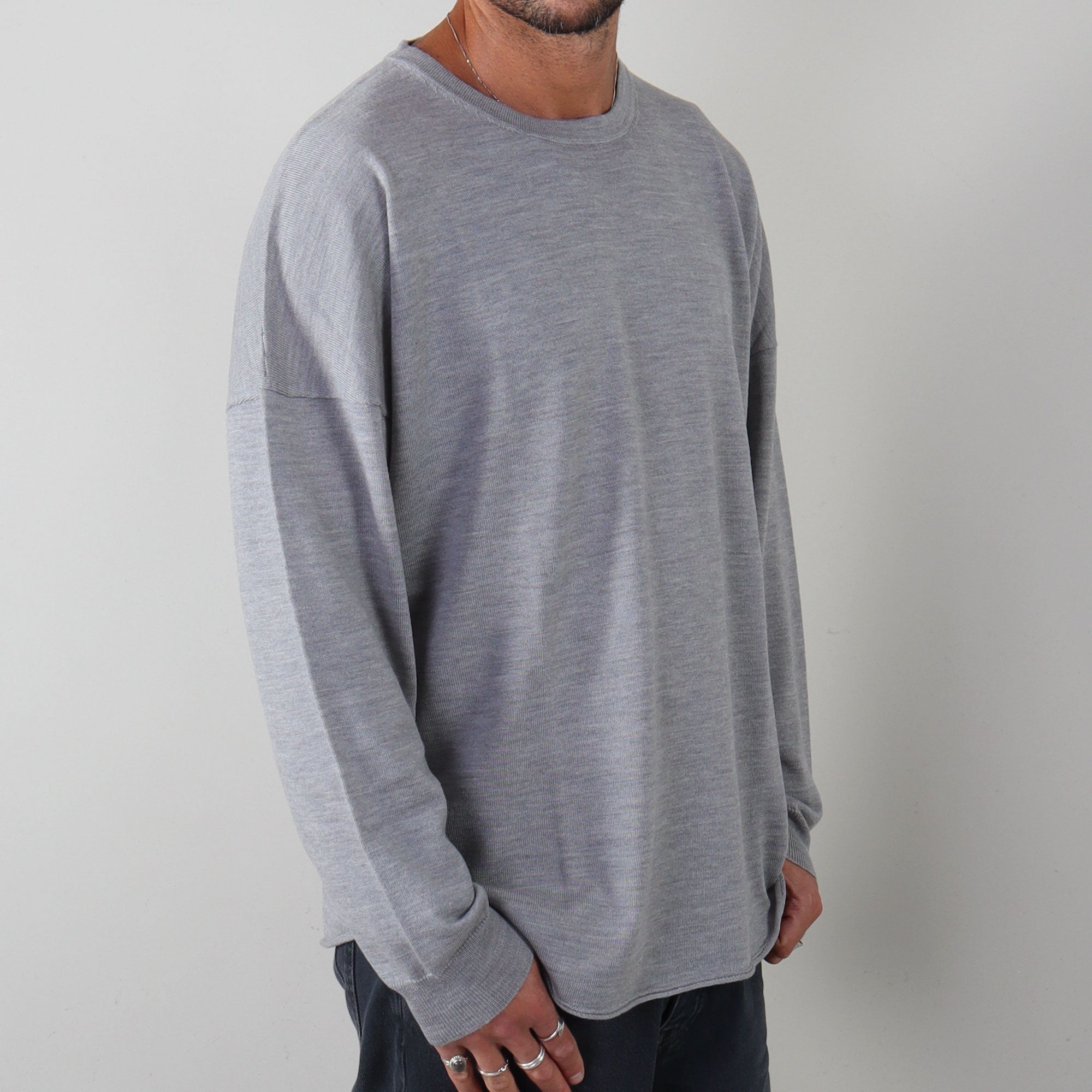 PRJCT Merino drop long light grey