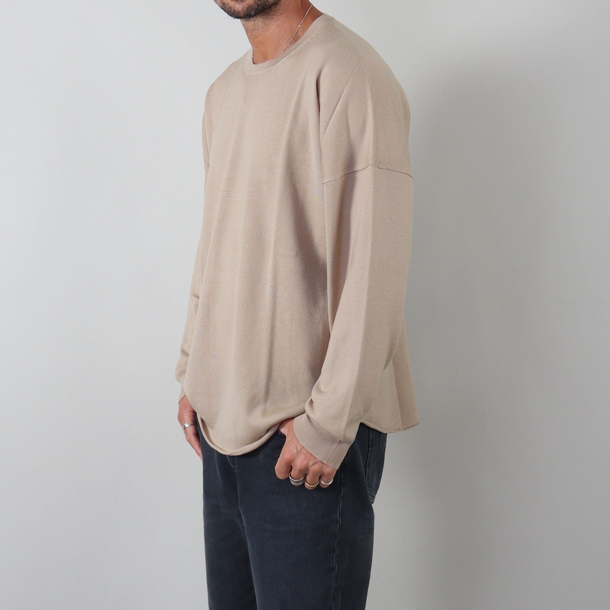 PRJCT Merino drop long beige