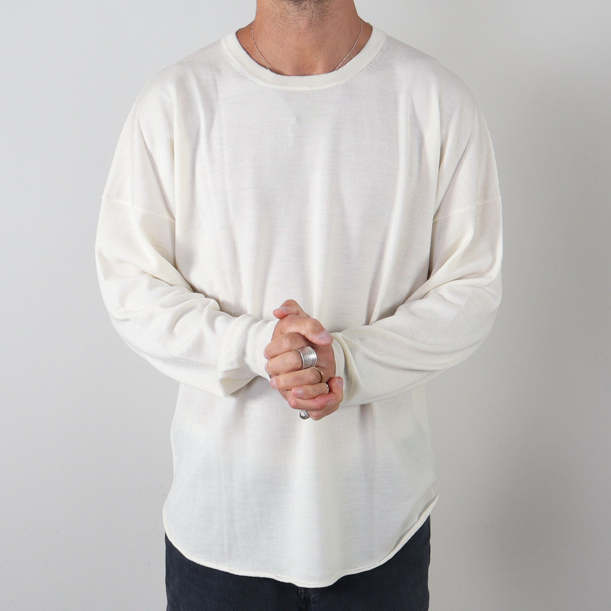 PRJCT Merino drop long off white