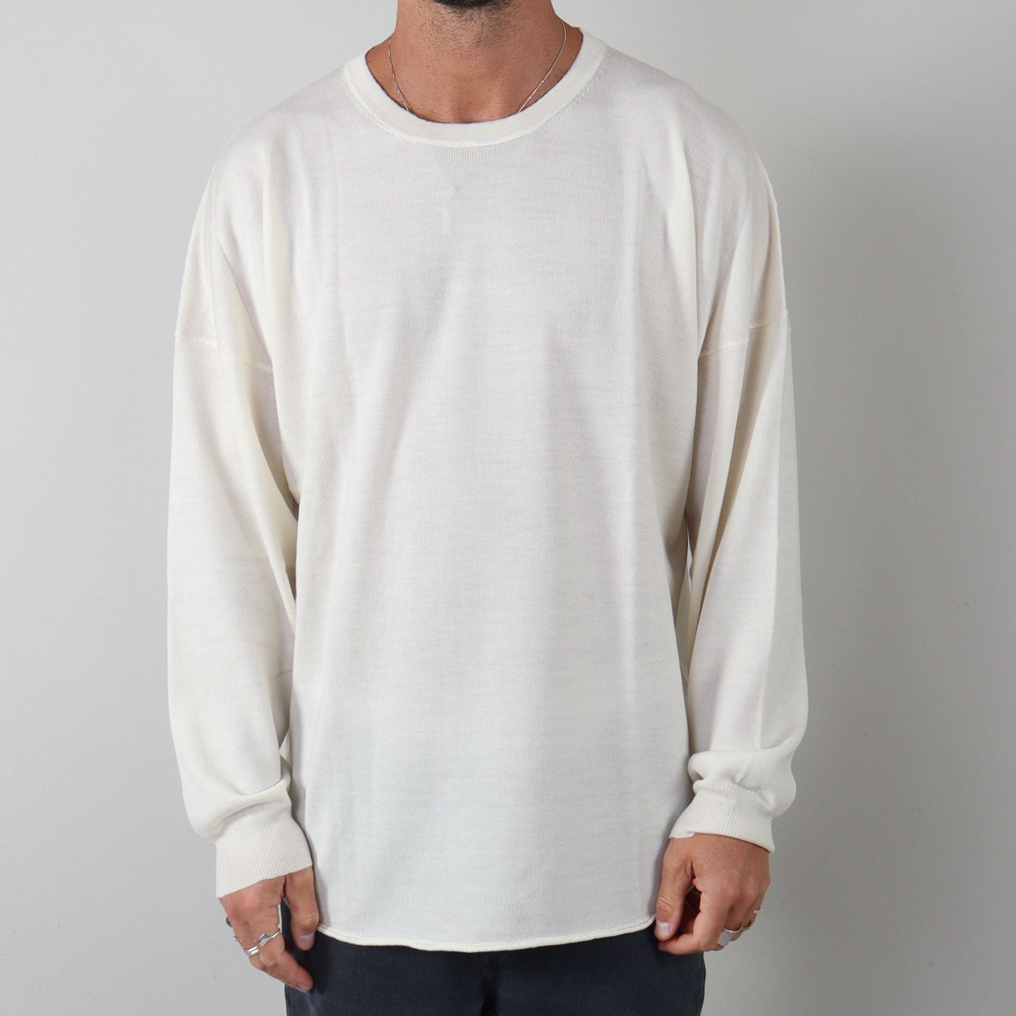 PRJCT Merino drop long off white