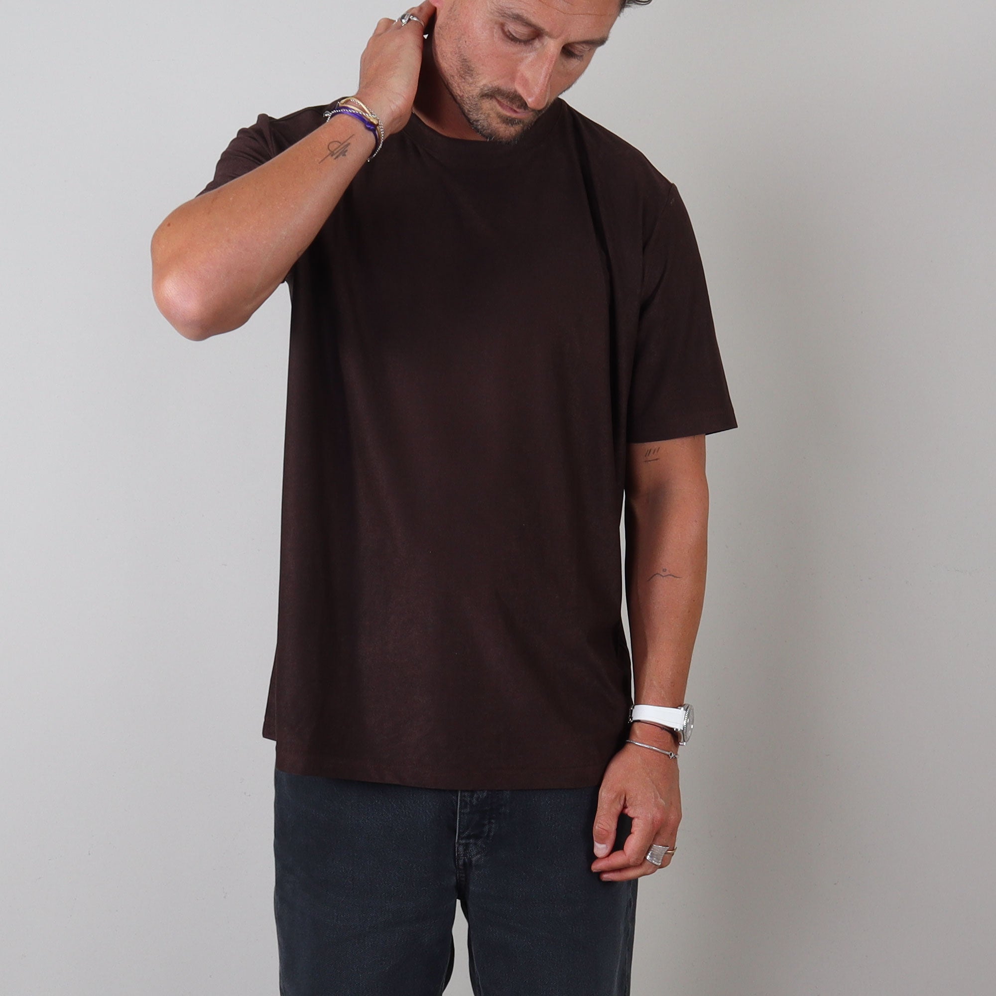 PRJCT suede tee brown