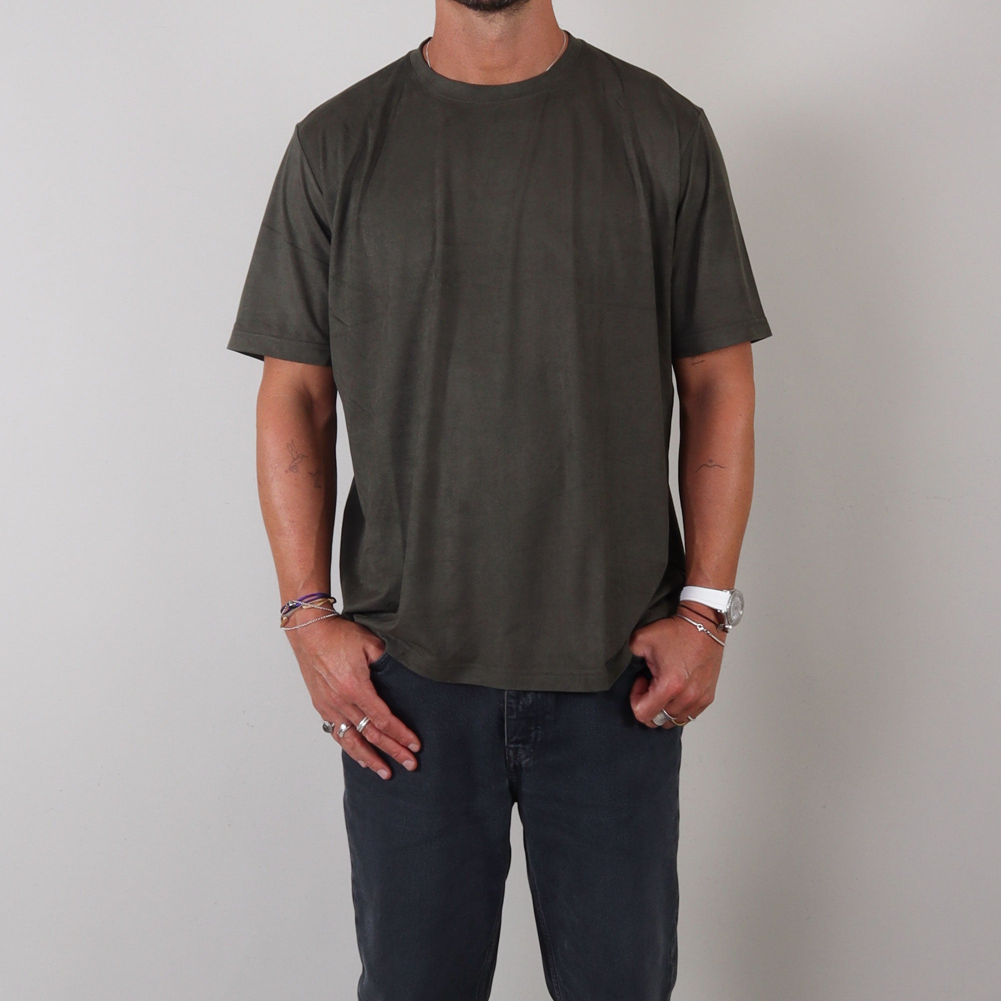 PRJCT suede tee green