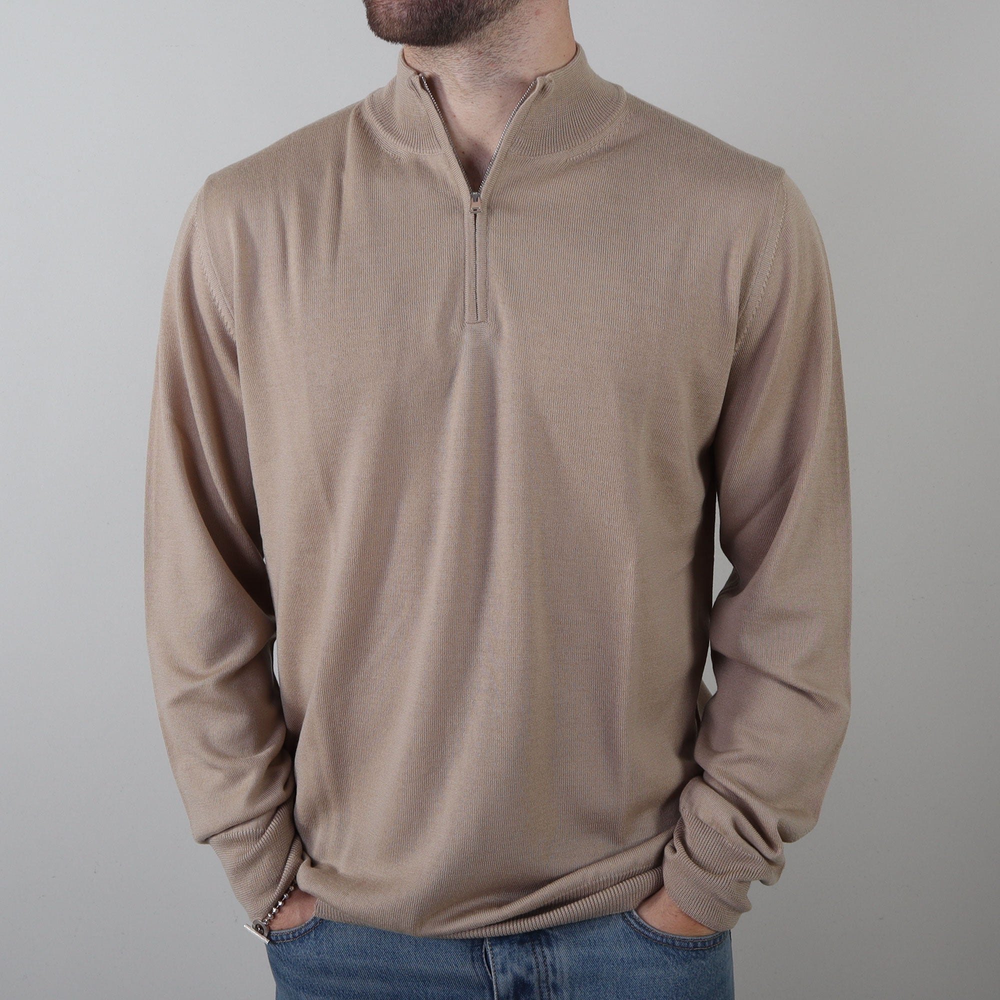 PRJCT merino zip beige